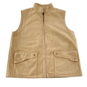 Sleeveless Beige Vest Talbots Size Small Faux Suede Women's Outerwear